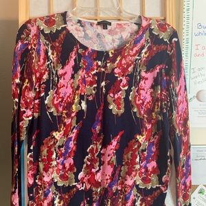 Beautiful Talbots Floral Sweater Sz S
